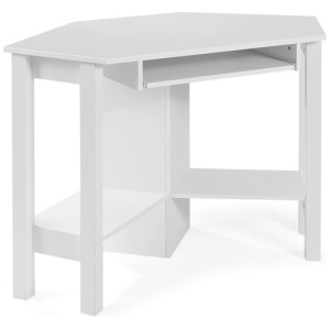 Wooden Study Computer Corner Desk with Drawer-White