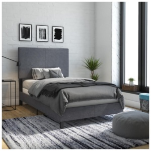 Atwater Living Jazmine Twin Upholstered Bed, Gray