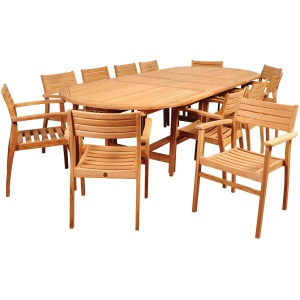 Campos 13-pc. Oval Extendable Patio Dining Table Set