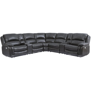 Denver Power 7-pc. Leather Reclining Sectional