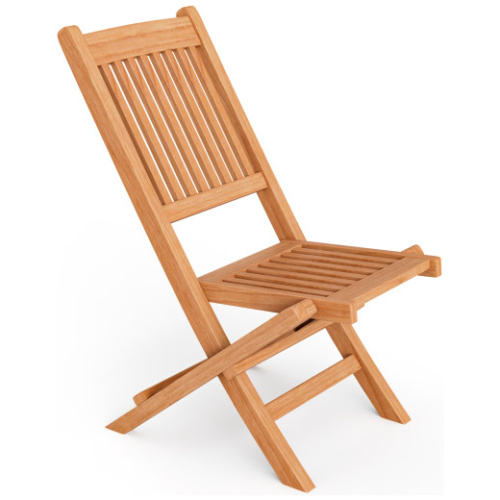 Indonesia Teak Wood Patio Folding Dining Chair with Slatted Seat