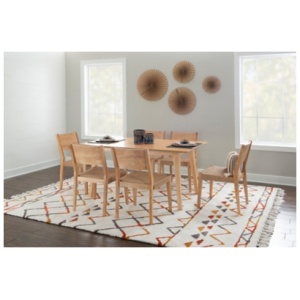 Linon Farren Dining Table and 6 Dining Chairs Set, Natural