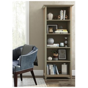 Simpli Home Amherst 5 Shelf Bookcase, Gray