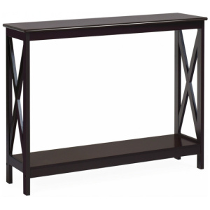 2-Tier Console X-Design Sofa Side Accent Table-Espresso