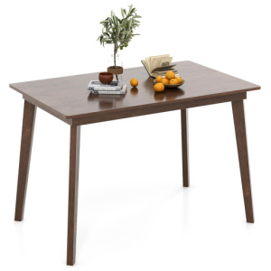 48 Inch Wooden Dining Table with Rubber Wood Legs for 4 People-Brown