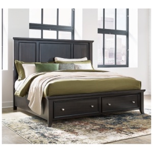 Bambori California King Panel Storage Bed, Dark Brown