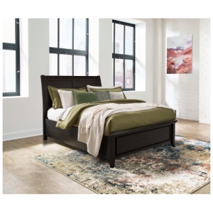 Bambori Queen Sleigh Bed, Dark Brown