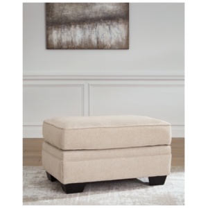 Belcaro Place Performance Fabric Ottoman, Jute