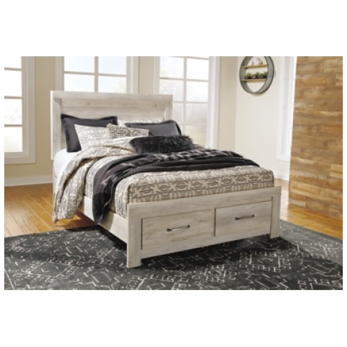 Bellaby Queen Platform Bed with 2 Storage Drawers, Whitewash