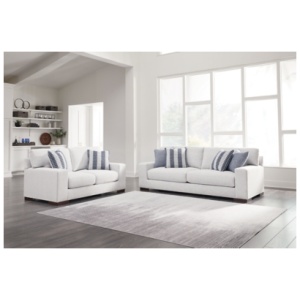 Belvoir Performance Fabric Sofa and Loveseat, Snow