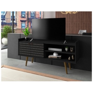 Bogart 3 Shelf TV Stand, Black