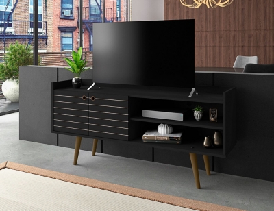 Bogart 3 Shelf TV Stand, Black