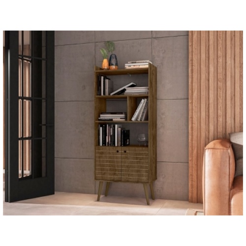 Bogart 5 Shelf Bookcase, Rustic Brown