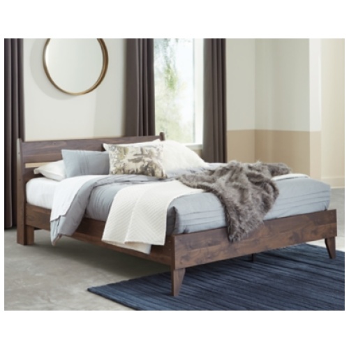 Calverson Queen Panel Platform Bed, Mocha