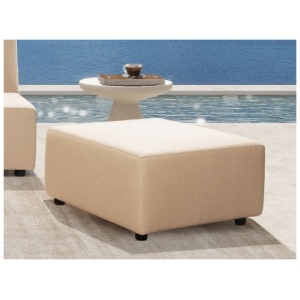 Cleo Modular Patio Ottoman, Almond Beige