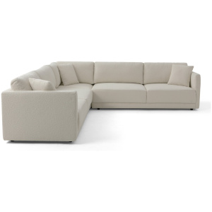 Domus 116" 3-pc L Corner Sofa Sectional, Blanc Boucle