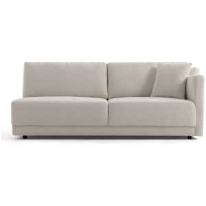 Domus 77" Right Arm Fabric Sofa, Blanc Boucle