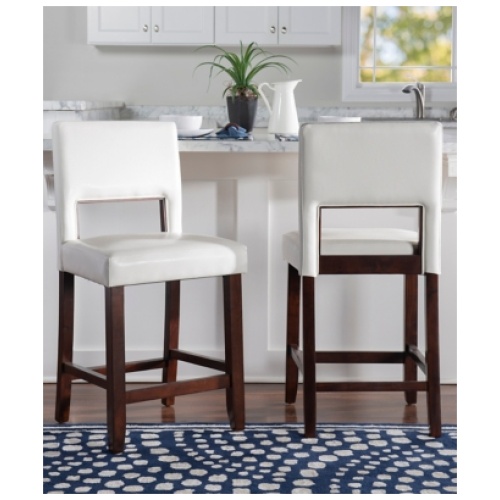 Emilion Vega Counter Height Bar Stool, White