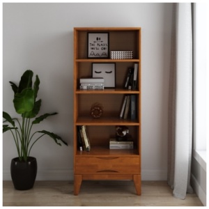 Harper Bookcase with Storage, Light Brown