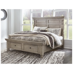 Harrastone King Panel Bed, Gray