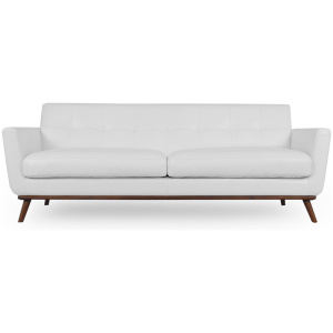 Jackie 88" Leather Sofa, White