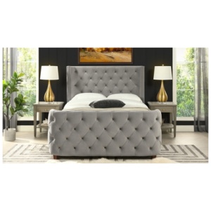 Jennifer Taylor Brooklyn Queen Tufted Panel Bed, Opal Gray