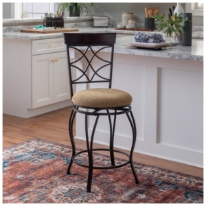 Lombardi Curves Counter Height Bar Stool, Brown