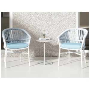 Maiden Weaving Barrel Patio Dining Chair Set of 2, Sky Blue