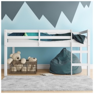 Milton Junior Twin Wooden Loft Bed, White