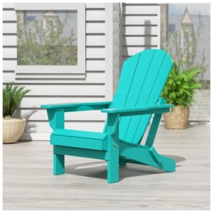 Outdoor Folding Poly Adirondack Chair, Turquoise