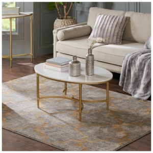 Page Coffee Table, White/Gold