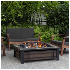 Real Flame Hudson Wood Burning Fire Pit, Black