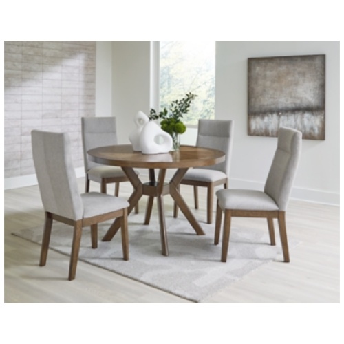 Roanhowe Dining Table and 4 Chairs, Brown