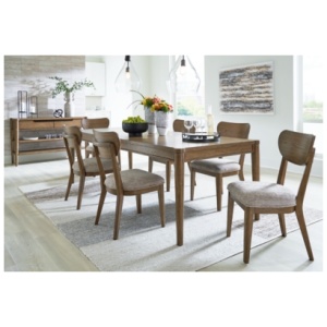 Roanhowe Dining Table and 6 Chairs, Brown