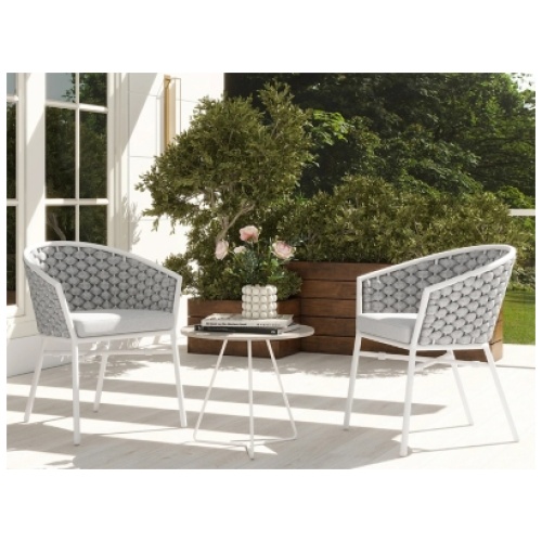 Rowan Barrel Patio Dining Chair Set of 2, Optic White