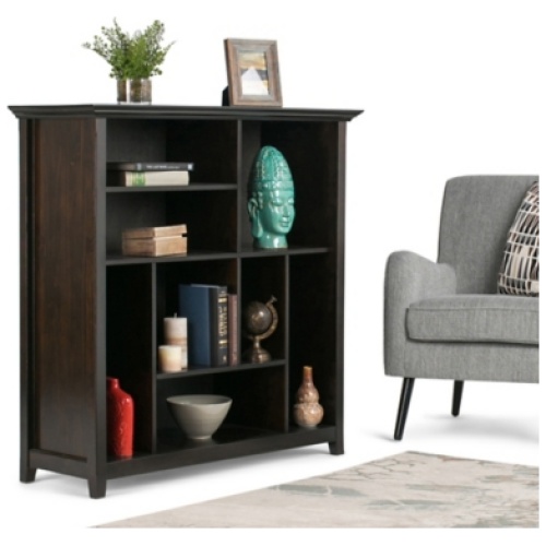 "Simpli Home Amherst 44" Multi Cube Bookcase", Brown