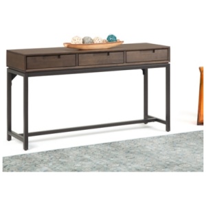 Simpli Home Banting Console Table, Walnut Brown