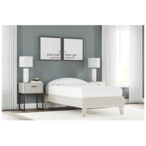 Socalle Twin Platform Bed, Light Natural