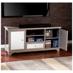 Southern Enterprises Furniture Dagney TV Stand, Silver