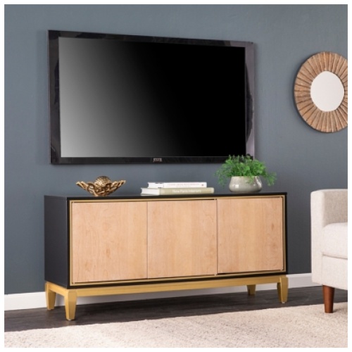 Southern Enterprises Furniture Drelling TV Stand, Black/Natural