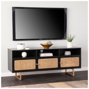 Southern Enterprises Furniture Tennari 60" TV Stand, Black/Natural