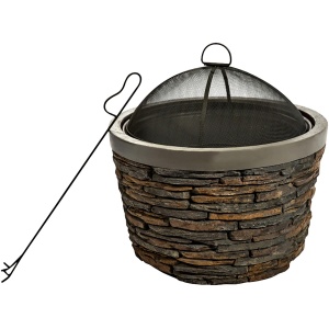 Stacked Stone Wood Burning Fire Pit