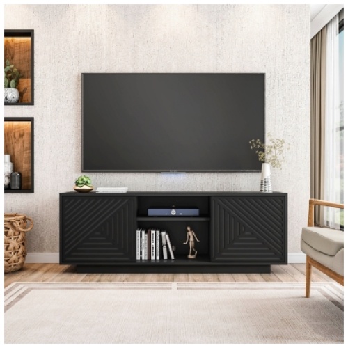 "Techni Mobili 63" TV Stand with Storage", Black