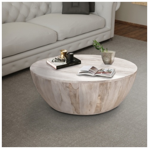 The Urban Port Round Coffee Table, White