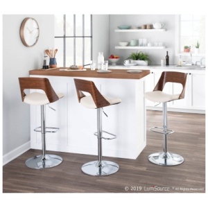 Trevi Adjustable Height Bar Stool, Beige