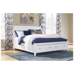 Trulani California King Sleigh Storage Bed, White