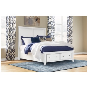 Trulani Queen Panel Storage Bed, White