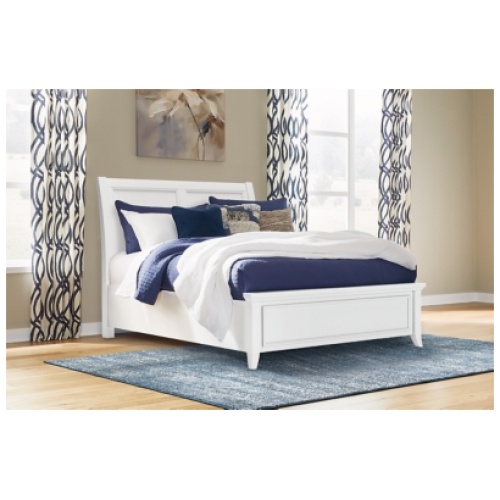 Trulani Queen Sleigh Bed, White