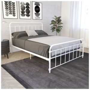 Wyn Queen Metal Bed, White