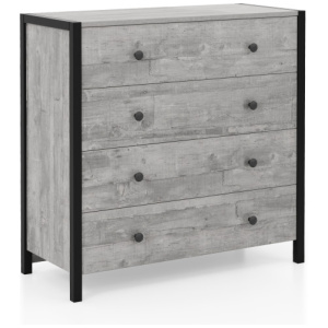 4-Drawer Dresser Modern Wooden Chest of Drawers for Bedroom Living Room-Gray